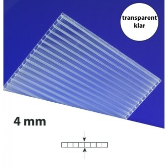 Stegplatten 4 mm transparent klar - 2100 mm breit