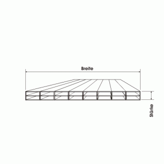 Stegplatten 25 mm opal / milchig - 980 mm breit